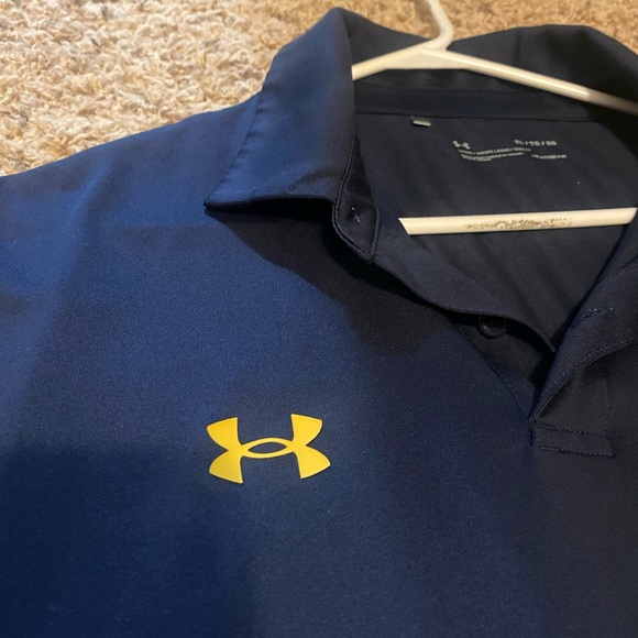 Under Armour Notre Dame Fighting Irish Polo Shirt Mens Large Blue HeatGear - Picture 5 of 6